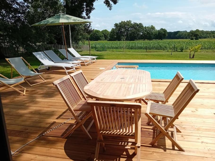 Maison Neuve Avec Piscine Chauffee, 4 Kms De Contis Plage サン・ジュリアン・アン・ボルヌ エクステリア 写真